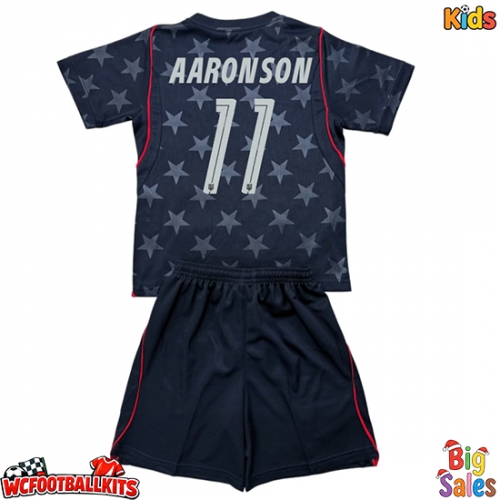 United States Brenden Aaronson #11 Replica Away Stadium Kit for Kids World Cup 2026 Short Sleeve (+ pants)